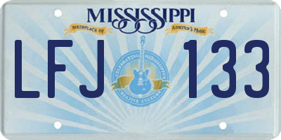 MS license plate LFJ133