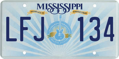 MS license plate LFJ134