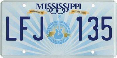 MS license plate LFJ135