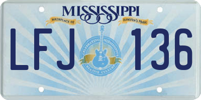 MS license plate LFJ136