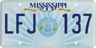 MS license plate LFJ137