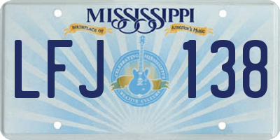 MS license plate LFJ138