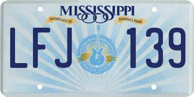 MS license plate LFJ139