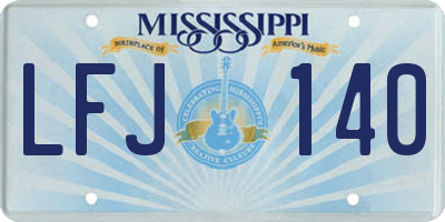 MS license plate LFJ140