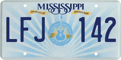 MS license plate LFJ142