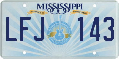 MS license plate LFJ143