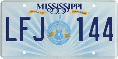 MS license plate LFJ144