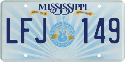 MS license plate LFJ149
