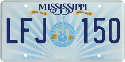 MS license plate LFJ150