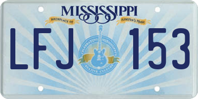 MS license plate LFJ153