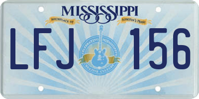 MS license plate LFJ156