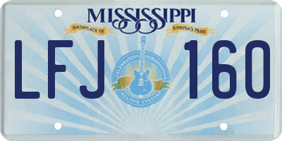 MS license plate LFJ160