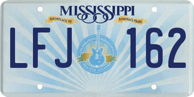MS license plate LFJ162