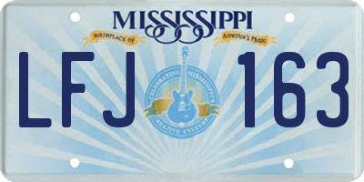 MS license plate LFJ163