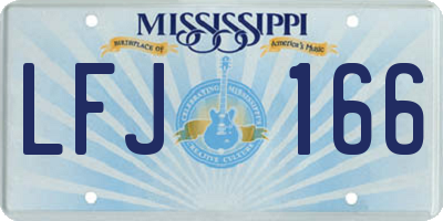 MS license plate LFJ166