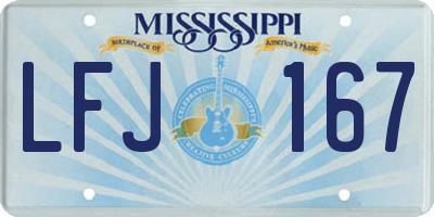 MS license plate LFJ167