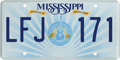 MS license plate LFJ171