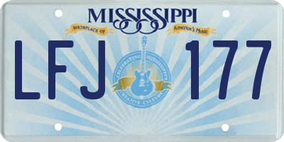 MS license plate LFJ177