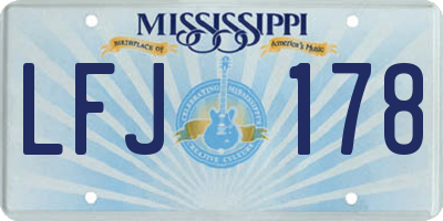 MS license plate LFJ178