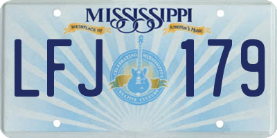 MS license plate LFJ179