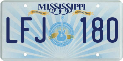 MS license plate LFJ180