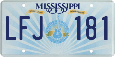 MS license plate LFJ181