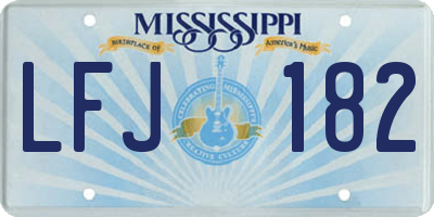 MS license plate LFJ182
