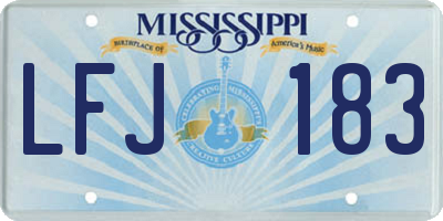 MS license plate LFJ183
