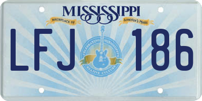 MS license plate LFJ186