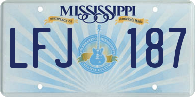 MS license plate LFJ187