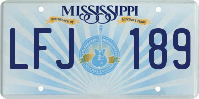 MS license plate LFJ189