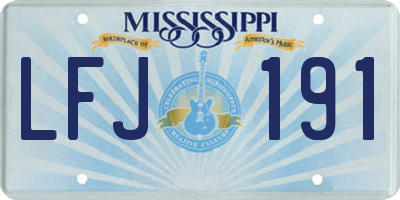 MS license plate LFJ191