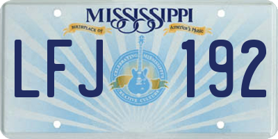 MS license plate LFJ192