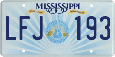 MS license plate LFJ193
