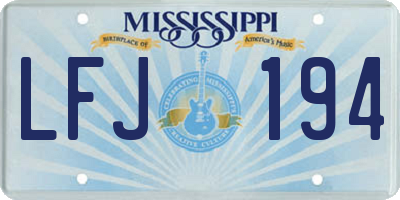 MS license plate LFJ194