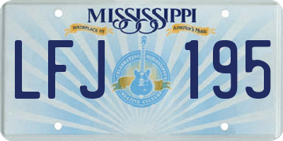 MS license plate LFJ195