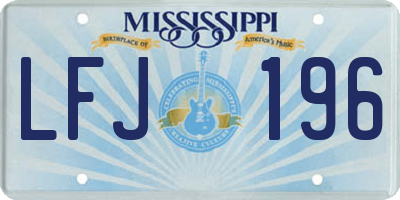 MS license plate LFJ196