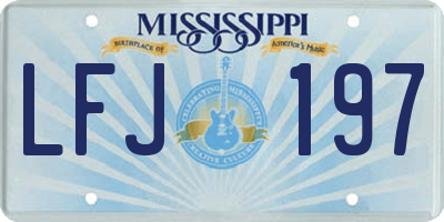 MS license plate LFJ197