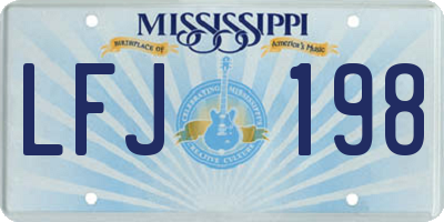 MS license plate LFJ198