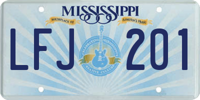 MS license plate LFJ201