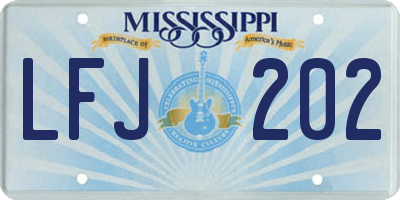 MS license plate LFJ202
