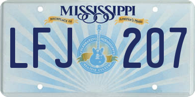 MS license plate LFJ207