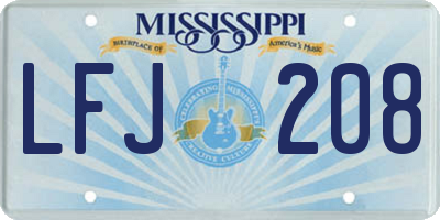 MS license plate LFJ208
