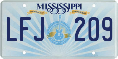MS license plate LFJ209