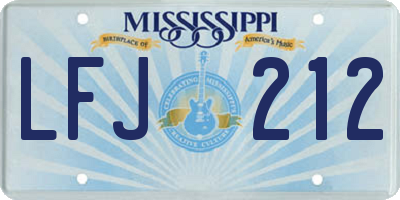 MS license plate LFJ212