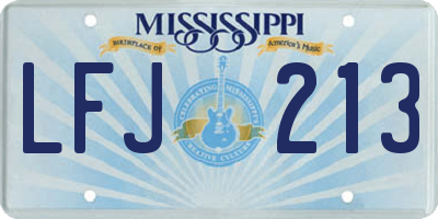 MS license plate LFJ213