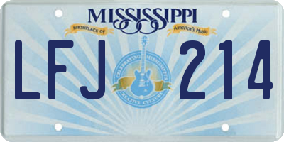 MS license plate LFJ214