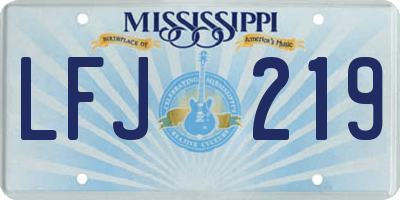 MS license plate LFJ219