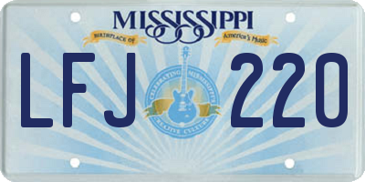 MS license plate LFJ220