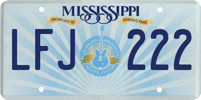 MS license plate LFJ222